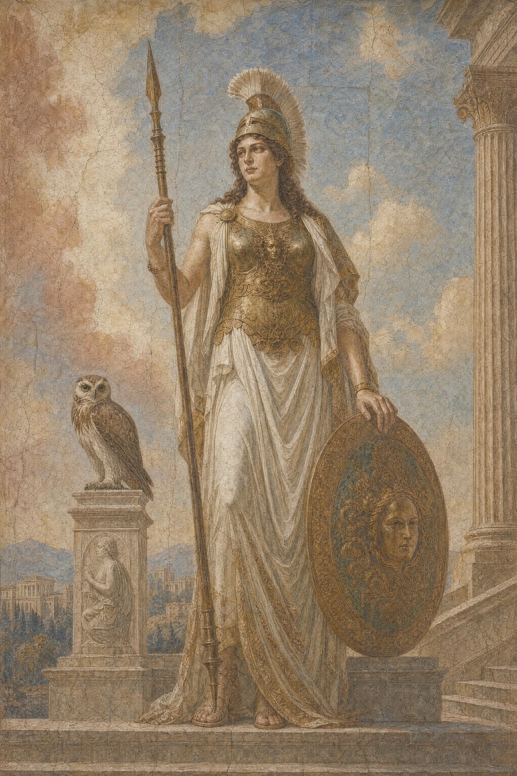 Athena — Renaissance Fresco