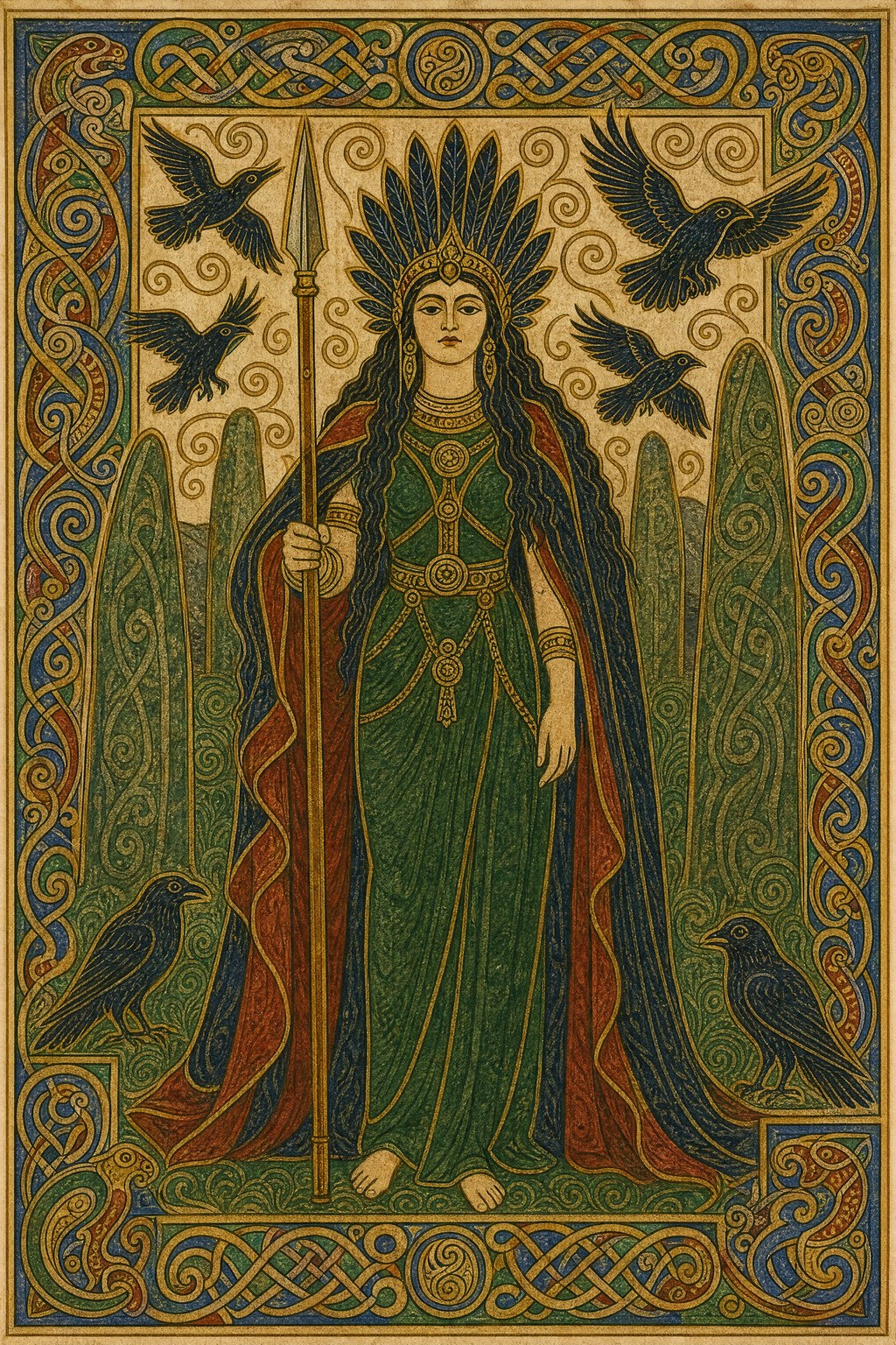 The Morrígan — Illuminated Manuscript