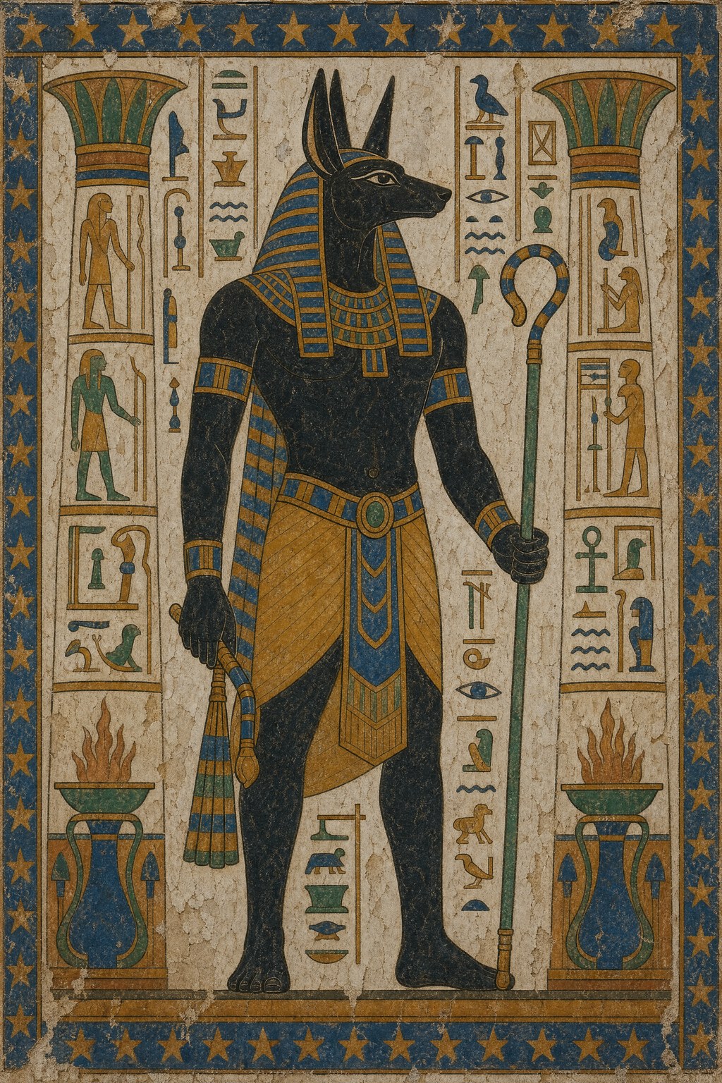 Anubis — Tomb-Wall Painting